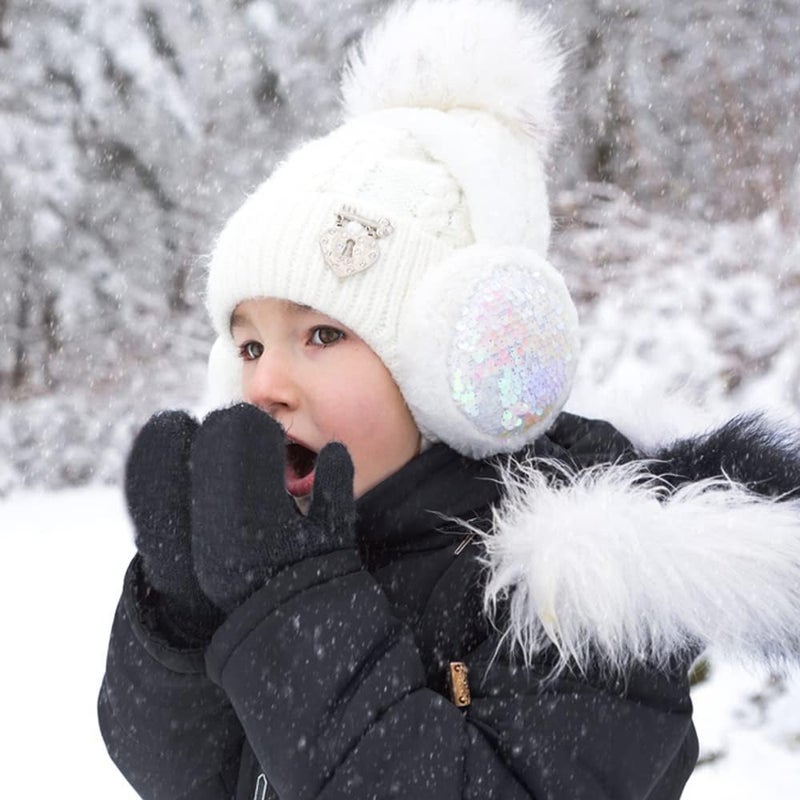 FGSS Kids Winter Stretch Knitted Mittens - Thick Warm Gloves for Boys Girls 4-7 Yrs - Image 2